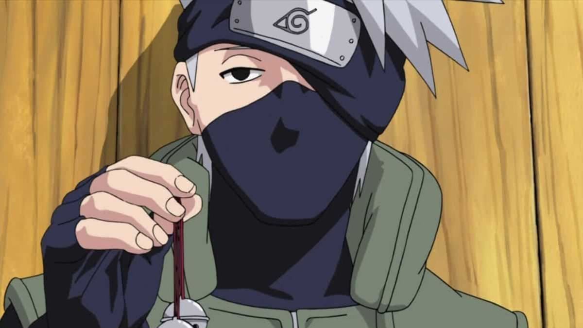 Kakashi holding the bells