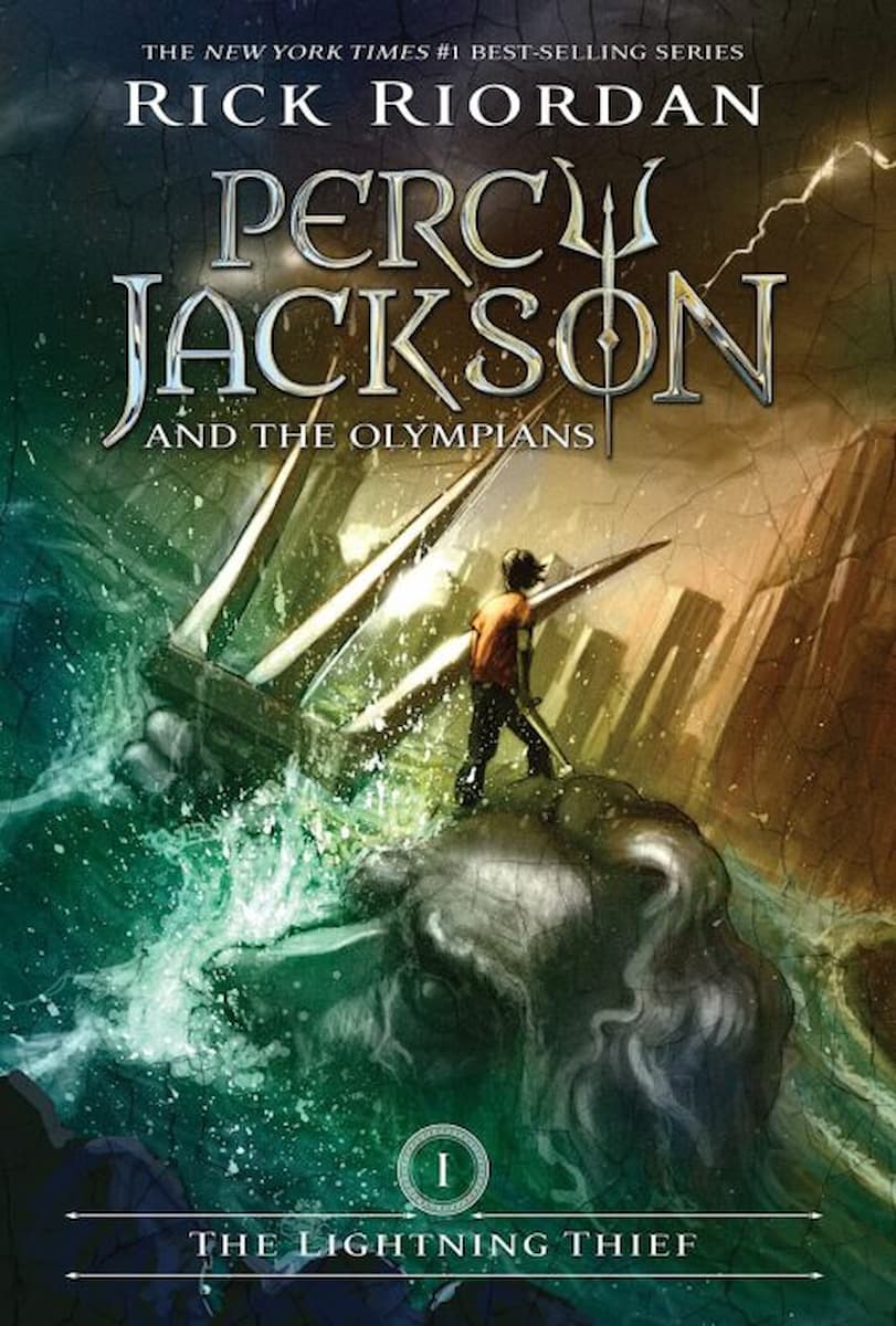 Cover of Rick Riordan's 'Percy Jackson and the Olympians: The Lightening Thief' book (2005).