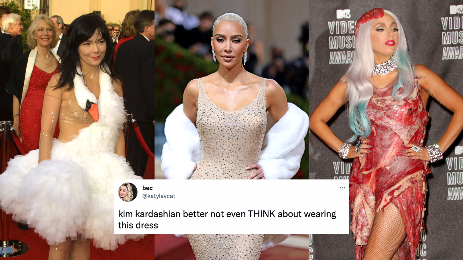 kim kardashian dress meme bjork lady gaga the riddler