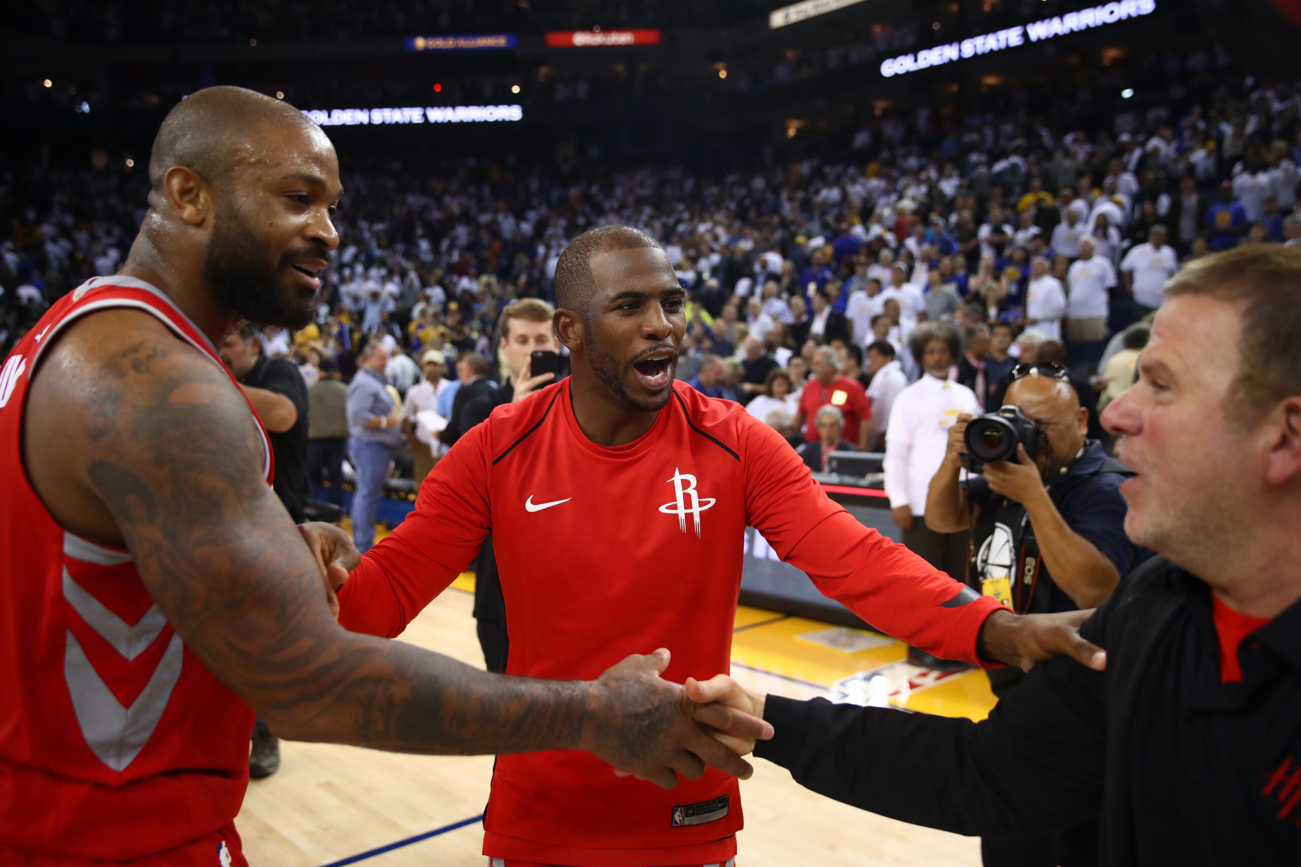 PJ Tucker, Chris Paul, and Tilman Fertitta