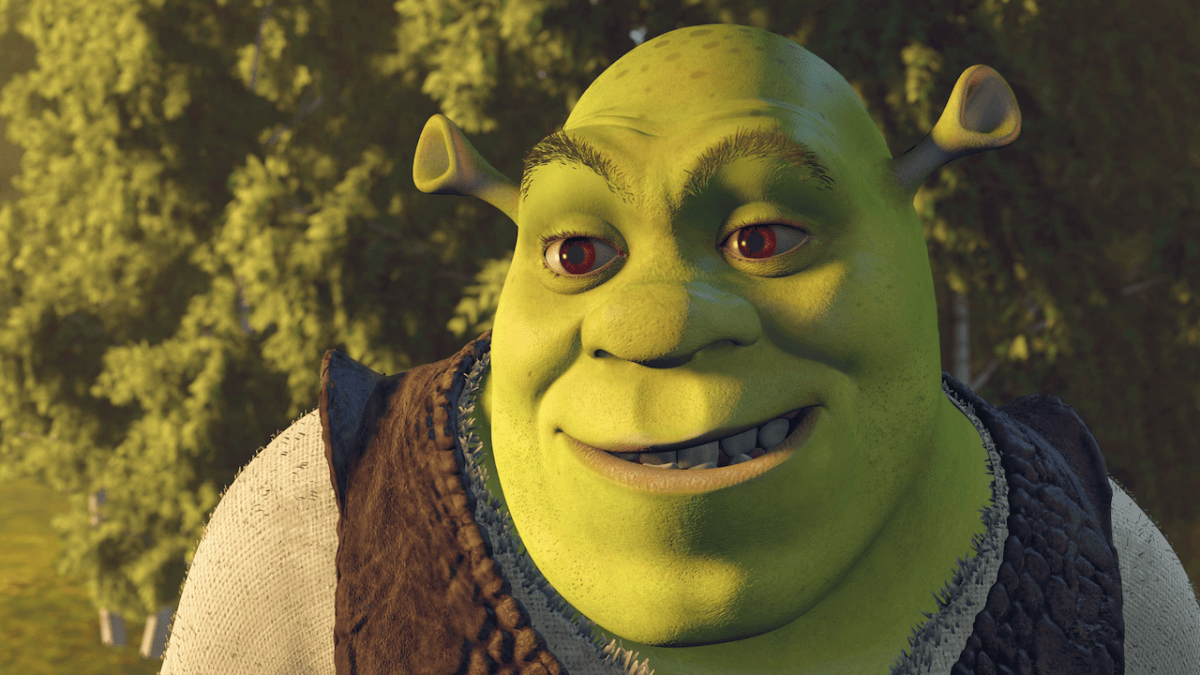 Shriek’s face smiling at somebody off-camera