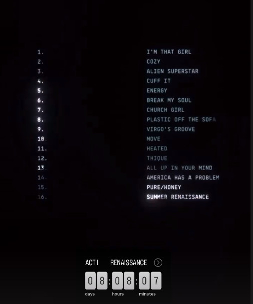 Beyonce Reniassance Tracklisting