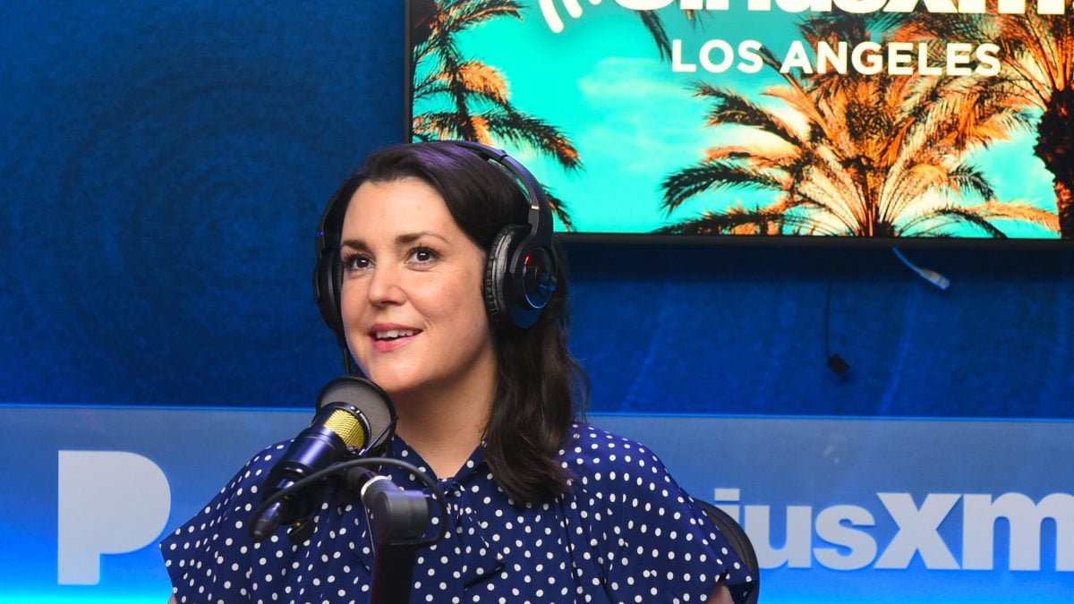 Melanie Lynskey visits the SiriusXM Studios on May 05, 2022 in Los Angeles, California