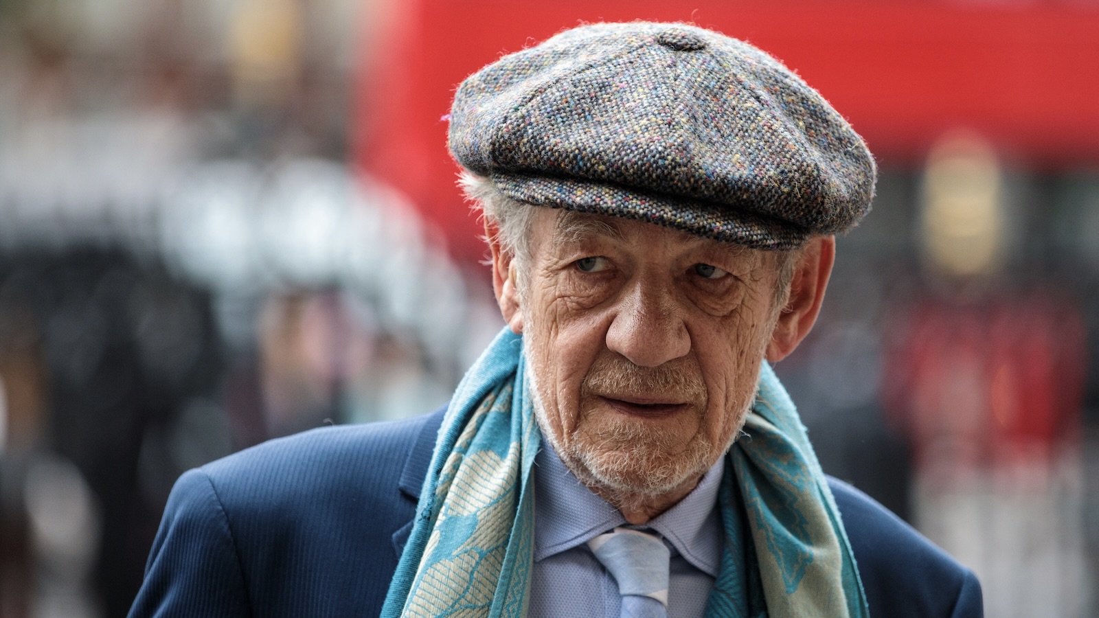 LONDON, ENGLAND - SEPTEMBER 11: British actor Sir Ian McKellen arrives at Westminster Abbey for a memorial service for theatre great Sir Peter Hall OBE on September 11, 2018 in London, England. Sir Peter Hall was the former director of the National Theatre and founder of the Royal Shakespeare Company. He died on September 11, 2017 aged 86.