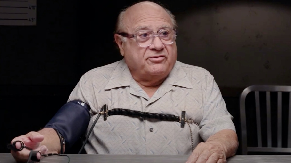 Screengrab of Vanity Fair's lie detector video featuring Danny DeVito