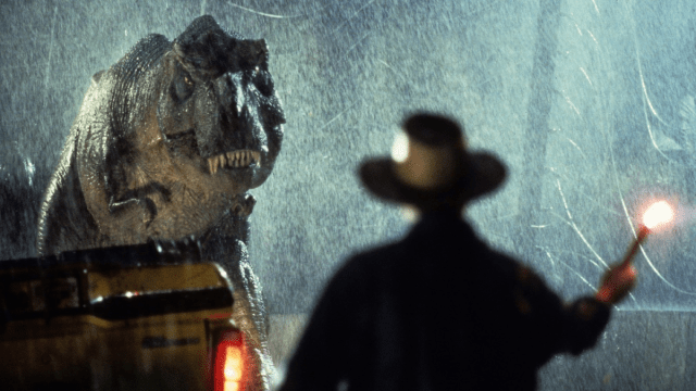 Dr. Alan Grant faces the T-Rex, Jurassic Park (1993)