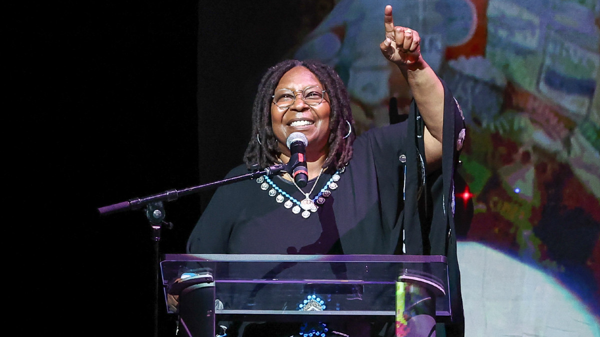 Actress Whoopi Goldberg speaks at the 2022 Apollo Theater Spring Benefit at The Apollo Theater on June 13, 2022 in New York City.