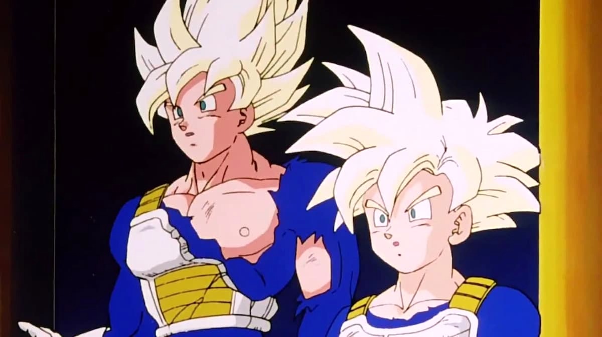 Gohan and Goku as Super Saiyans in 'Dragon Ball Z'