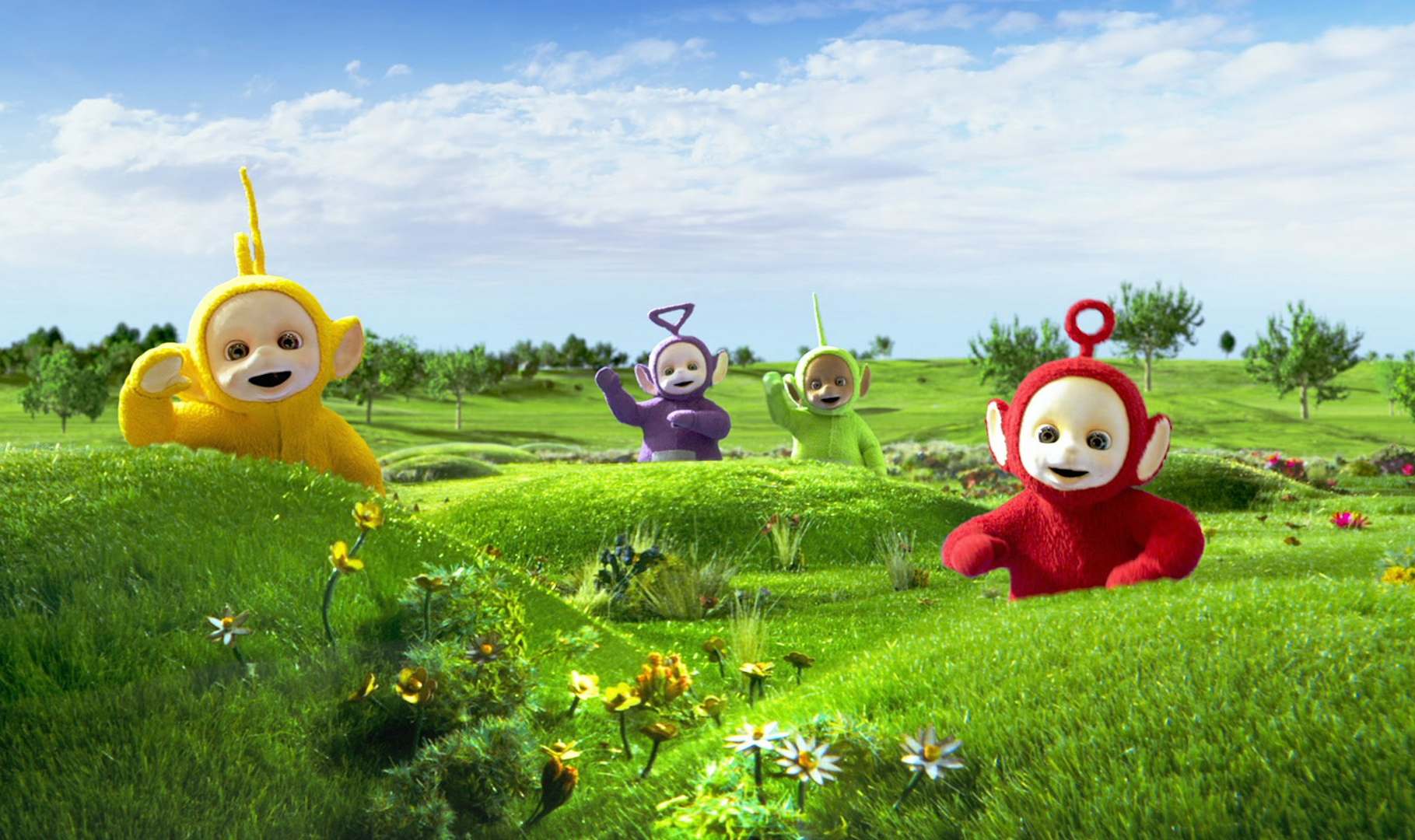 The Teletubbies in their Netflix world