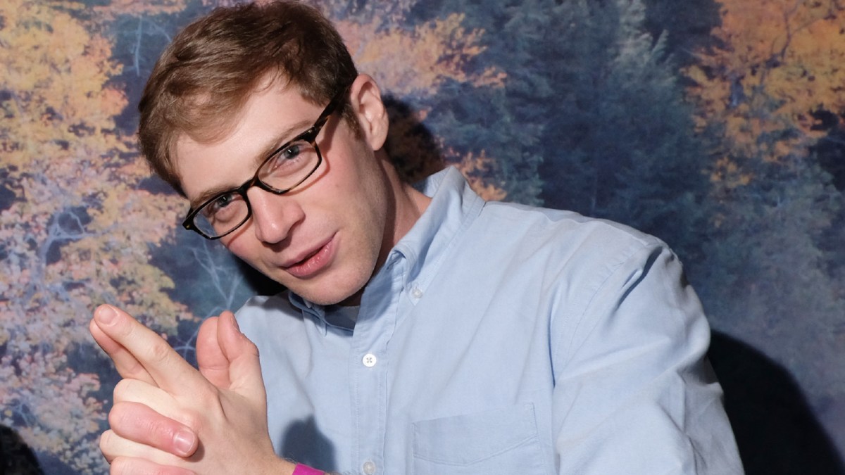 Screenwriter Conner O'Malley (L) and comedian Joe Pera attend the "Joe Pera Talks With You" NYC screening on May 15, 2018 in Brooklyn, NY.