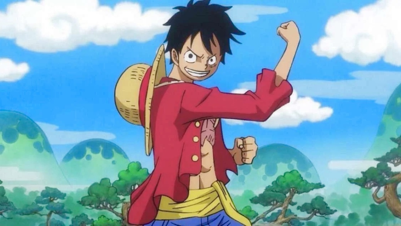 Luffy smiles at the camera