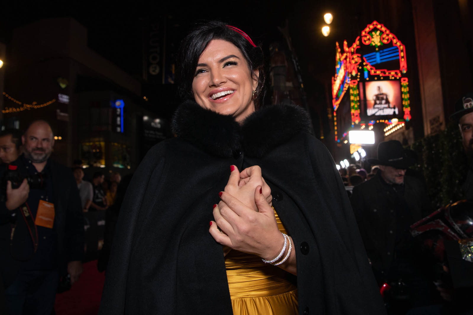 Gina Carano attends the premiere of Disney+'s 'The Mandalorian' at El Capitan Theatre on November 13, 2019 in Los Angeles, California.