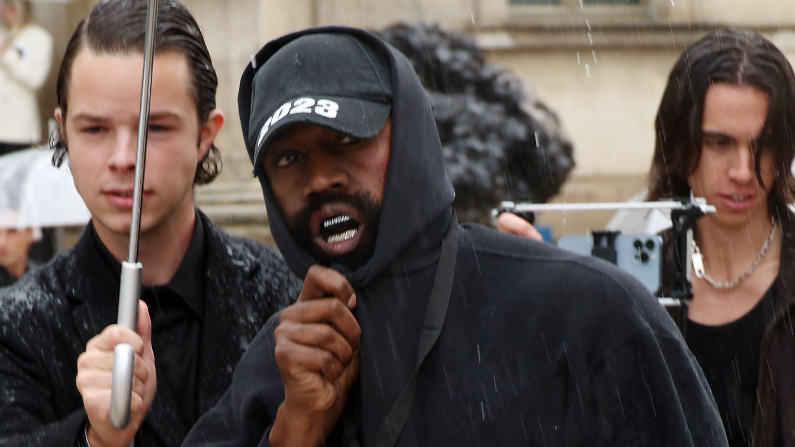 Ye attends the Givenchy Womenswear Spring/Summer 2023 show as part of Paris Fashion Week on October 02, 2022 in Paris, France. (Photo by Pascal Le Segretain/Getty Images)