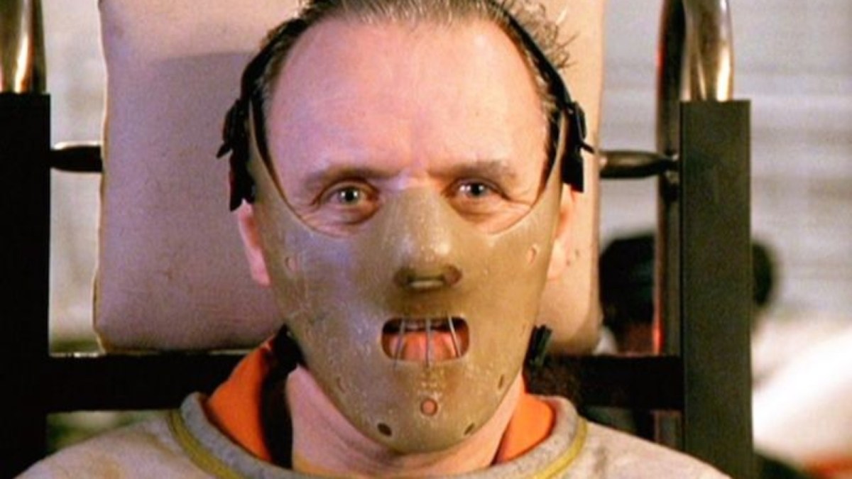 Anthony Hopkins as Hannibal Lecter with his iconic mask