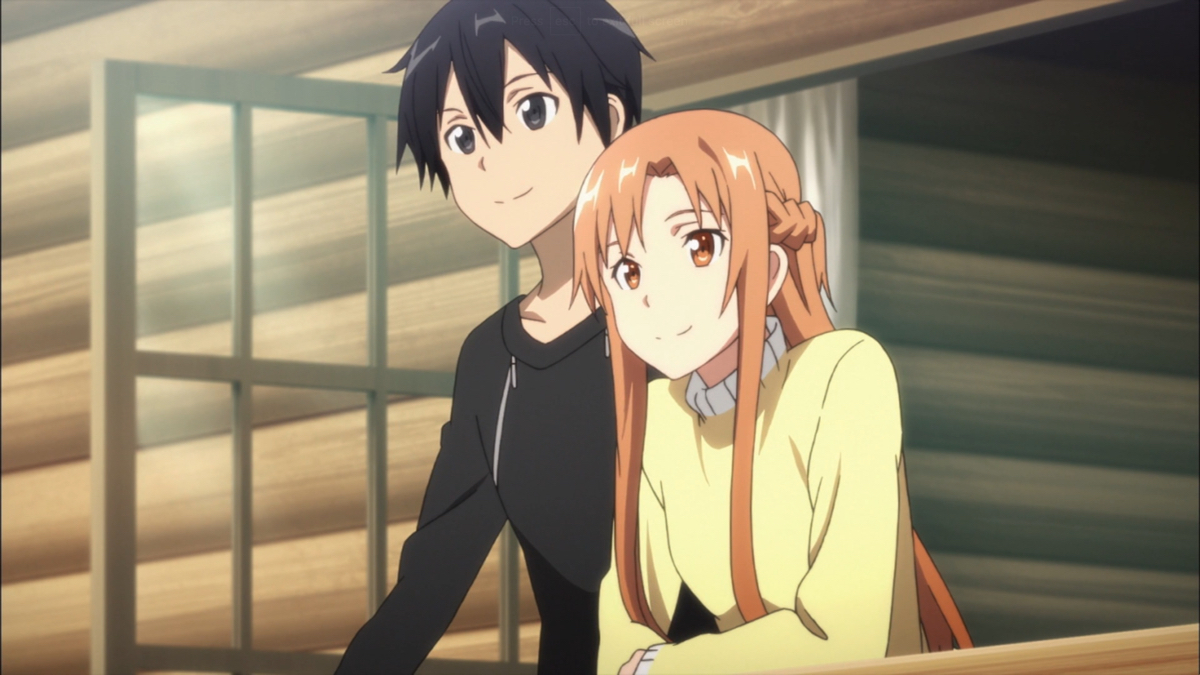 Kirito and Asuna in Sword Art Online