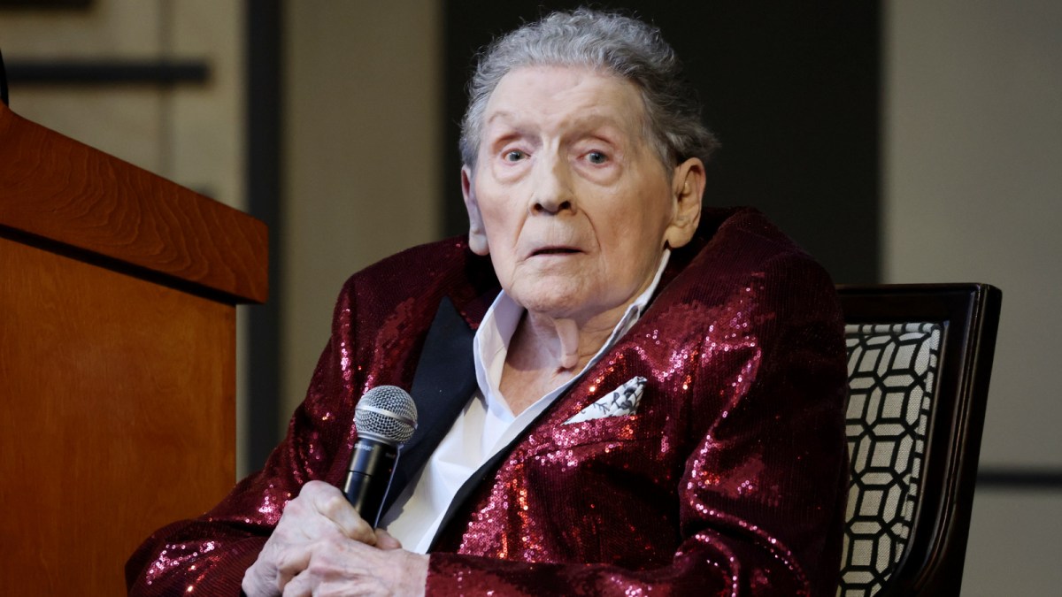 Jerry Lee Lewis speaks at the Country Music Hall of Fame 2022 inductees presented by CMA at Country Music Hall of Fame and Museum on May 17, 2022 in Nashville, Tennessee.