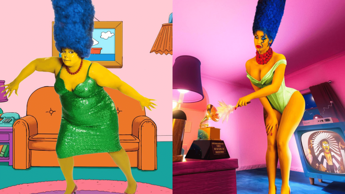 Lizzo vs Cardi B as Marge Simpson