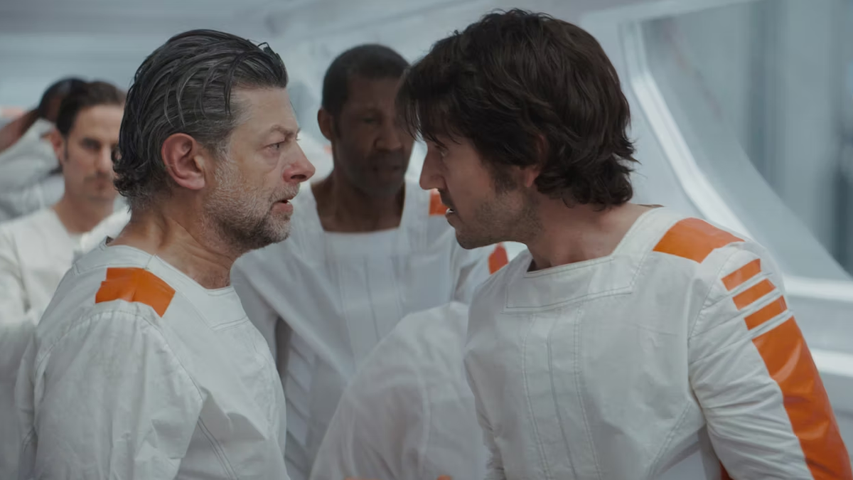 Andy Serkis and Diego Luna as Kino Loy and Cassian Andor in Andor