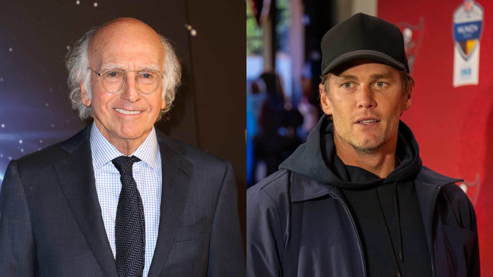 Larry David and Tom Brady - Getty