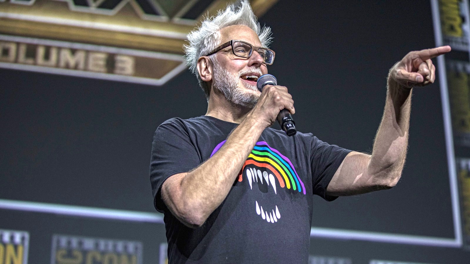 James Gunn speaks onstage at the Marvel Cinematic Universe Mega-Panel during 2022 Comic-Con International Day