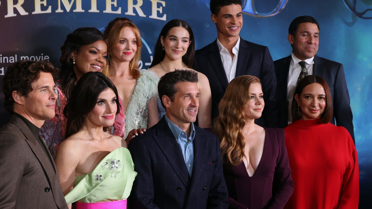 James Marsden, Yvette Nicole Brown, Idina Menzel, Jayma Mays, Gabriella Baldacchino, Patrick Dempsey, Kolton Stewart, Amy Adams, Oscar Nuñez and Maya Rudolph arrive at the premiere of Disney’s “Disenchanted” at the El Capitan Theatre in Hollywood CA on November 16, 2022