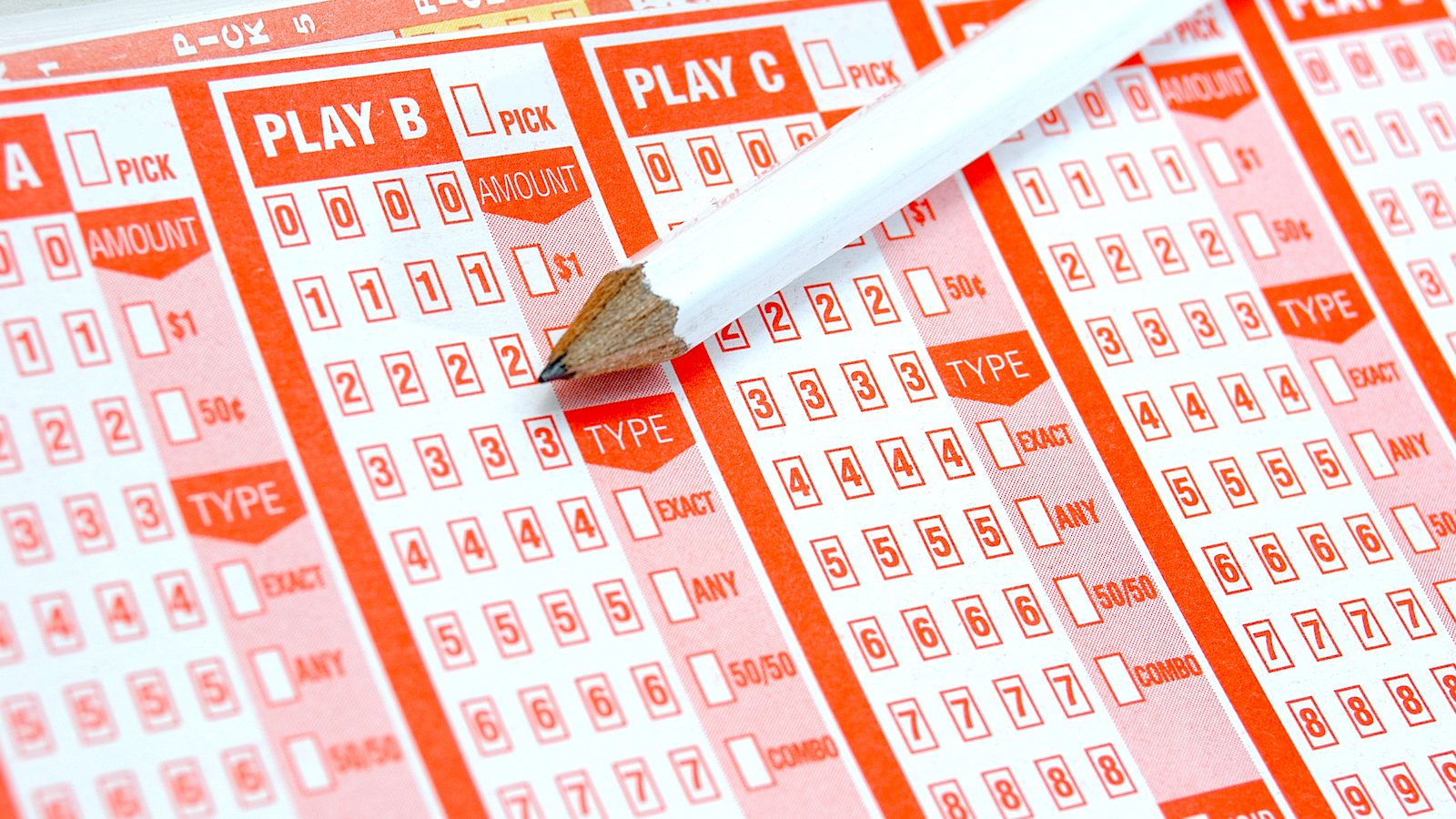 Image of an unfilled lottery play slip