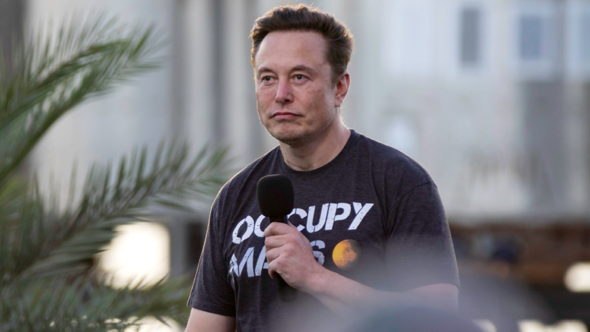 SpaceX founder Elon Musk during a T-Mobile and SpaceX joint event on August 25, 2022 in Boca Chica Beach, Texas.