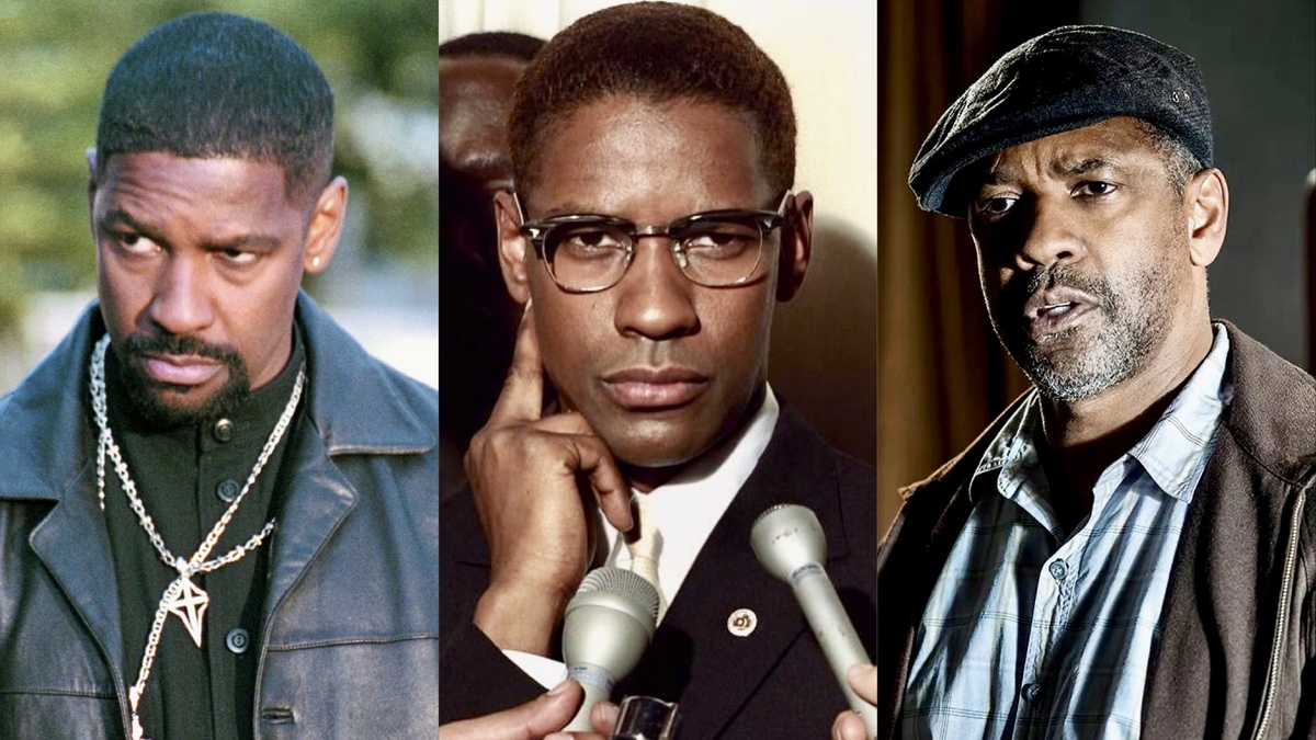 Denzel Washington in 'Training Day,' 'Malcolm X,' and 'Fences'