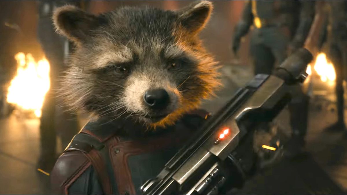 Rocket holding a gun 'Guardians of the Galaxy Vol. 3'