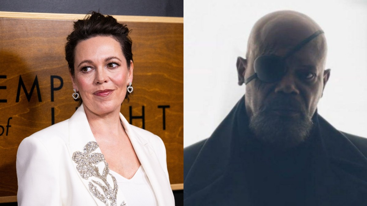 Olivia Colman attends the 'Empire of Light' premiere/Samuel L. Jackson as Nick Fury in 'Secret Invasion'