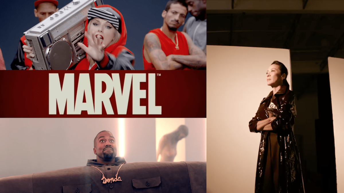 Taylor Swift Marvel logo Ye Michelle Yeoh