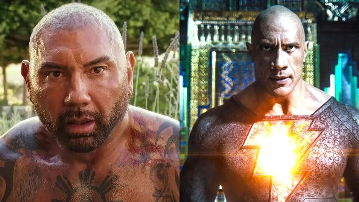 Dave Bautista in 'Glass Onion'/Dwayne Johnson in 'Black Adam'