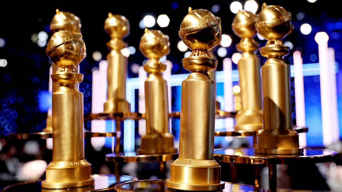 Golden Globes are seen during the 79th Annual Golden Globe Awards at The Beverly Hilton on January 09, 2022 in Beverly Hills, California.