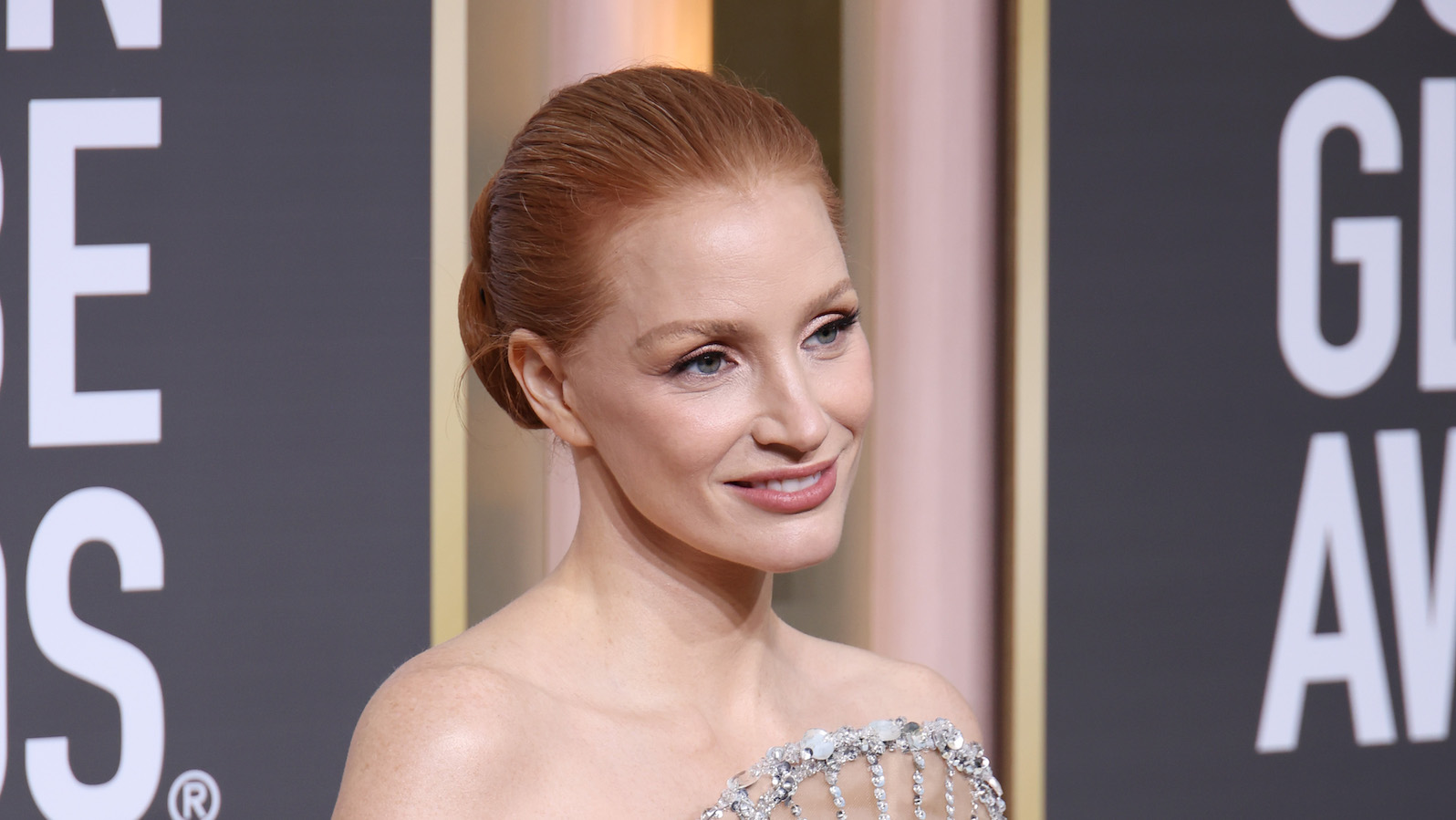 BEVERLY HILLS, CALIFORNIA - JANUARY 10: Jessica Chastain attends the 80th Annual Golden Globe Awards at The Beverly Hilton on January 10, 2023 in Beverly Hills, California.