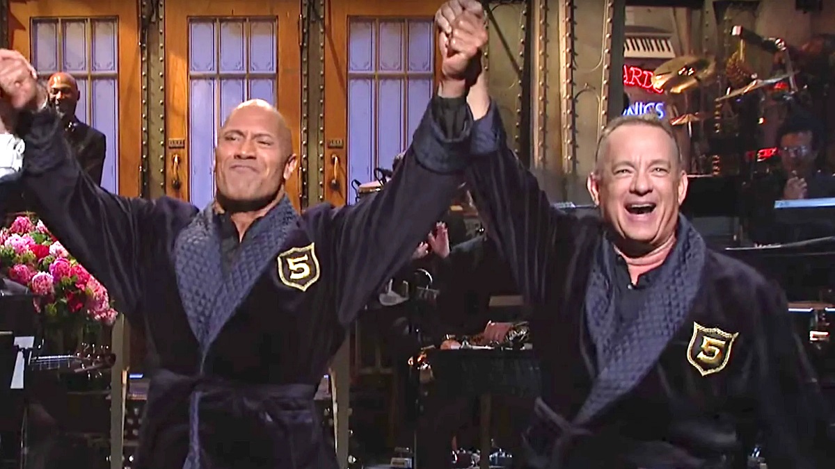 tom hanks dwayne johnson saturday night live