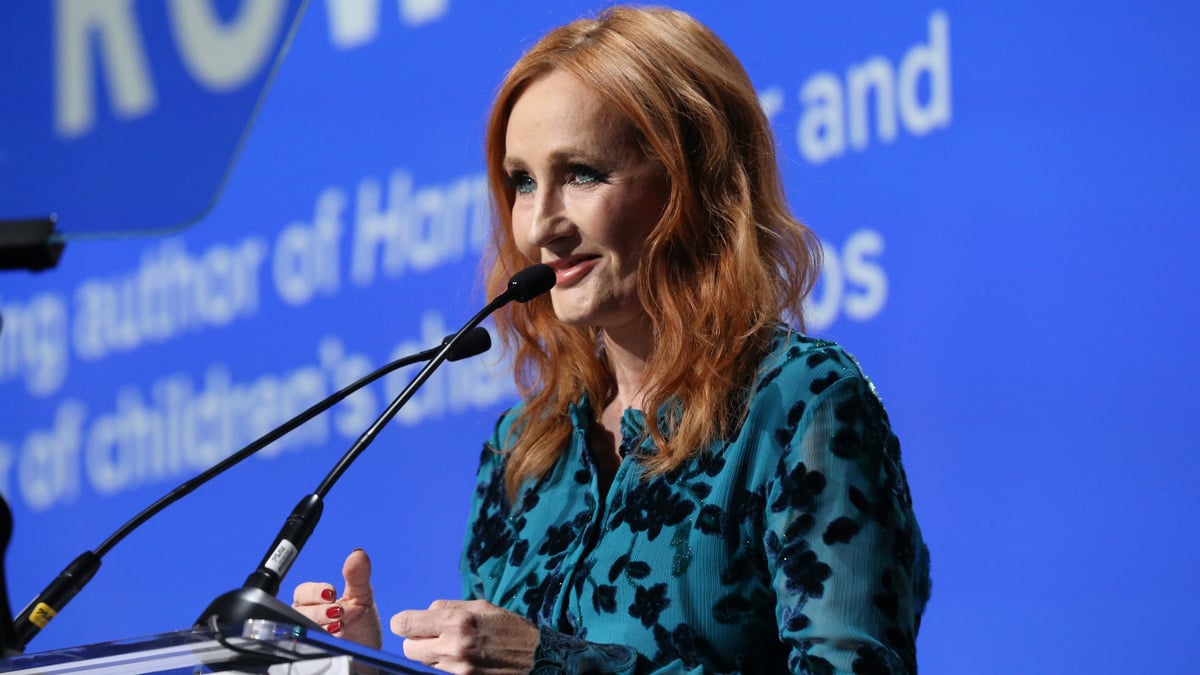 J.K. Rowling accepts an award onstage during the Robert F. Kennedy Human Rights Hosts 2019 Ripple Of Hope Gala & Auction