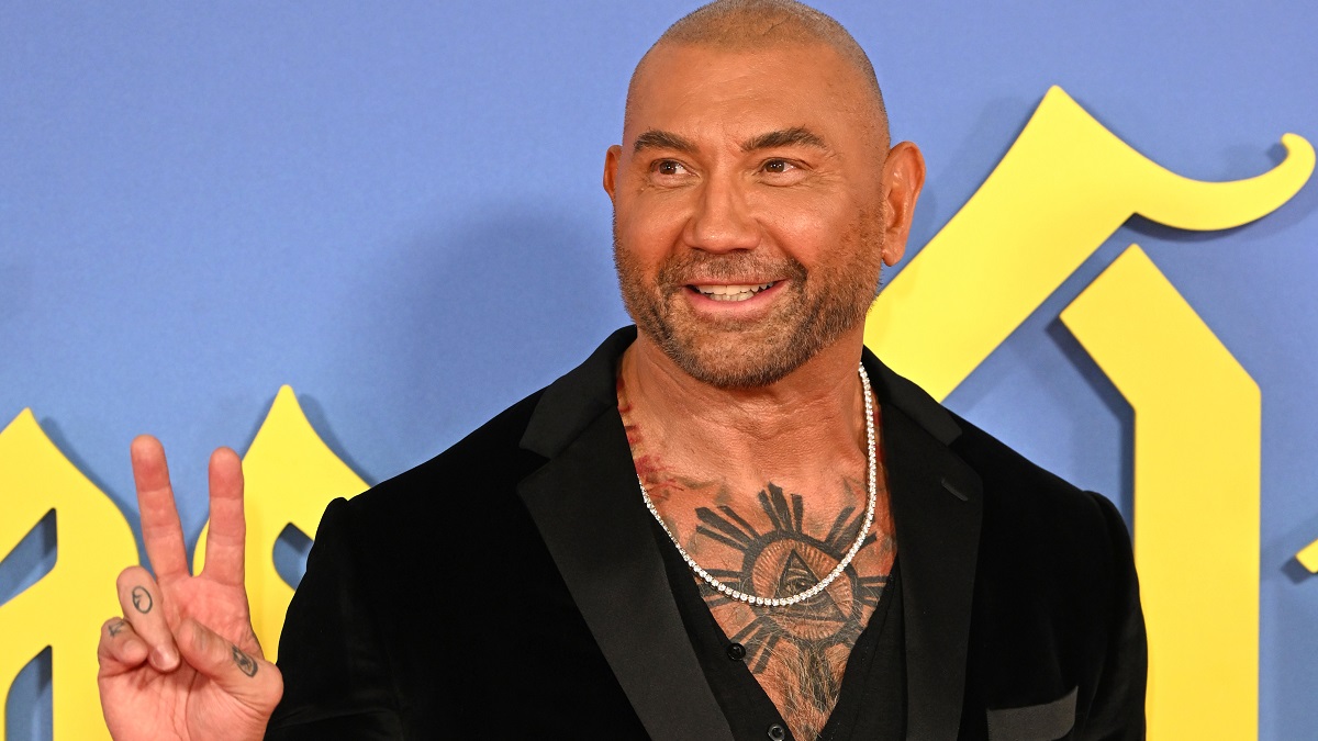 LONDON, ENGLAND - OCTOBER 16: Dave Bautista attends the "Glass Onion: A Knives Out Mystery" European Premiere and Closing Night Gala during the 66th BFI London Film Festival at The Royal Festival Hall on October 16, 2022 in London, England.