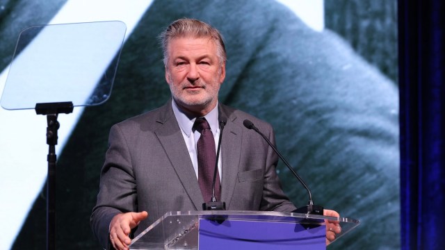 NEW YORK, NEW YORK - DECEMBER 06: Alec Baldwin speaks onstage at the 2022 Robert F. Kennedy Human Rights Ripple of Hope Gala at New York Hilton on December 06, 2022 in New York City.