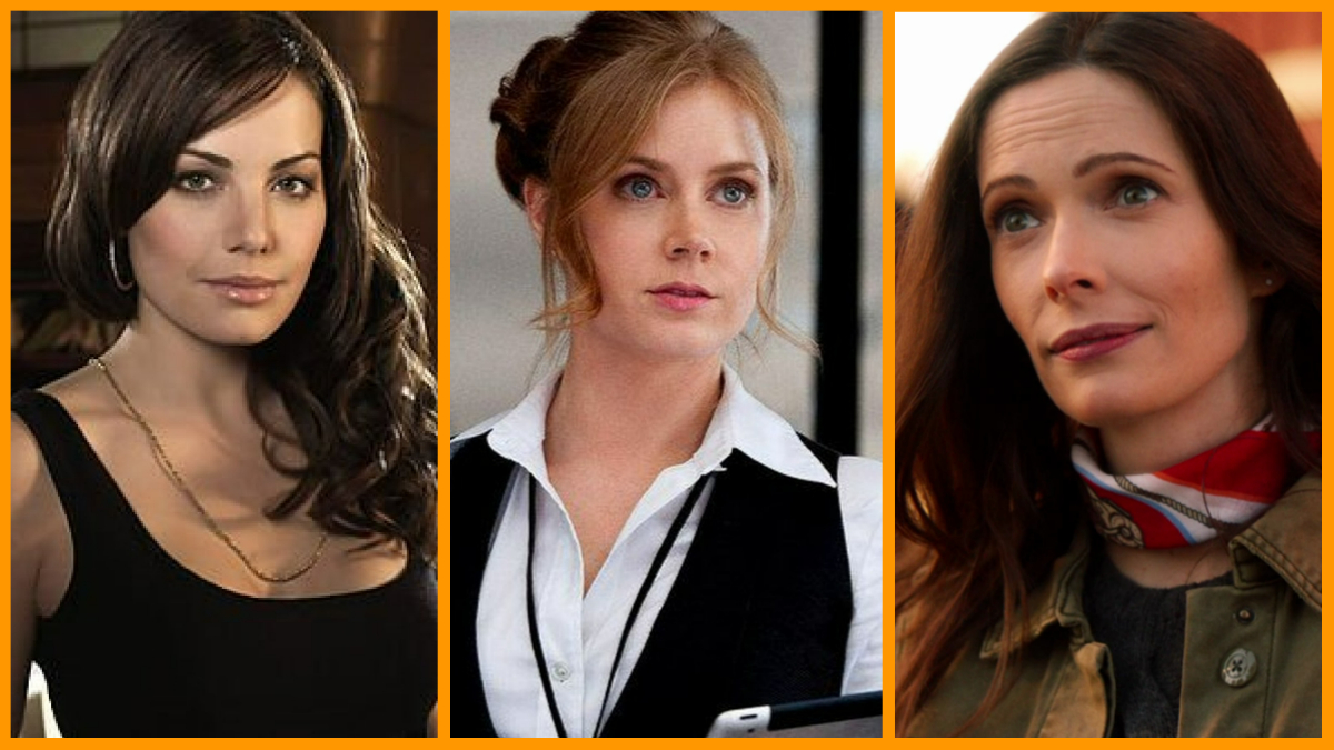 Erica Durance, Amy Adams, and Elizabeth Tulloch as Lois Lane