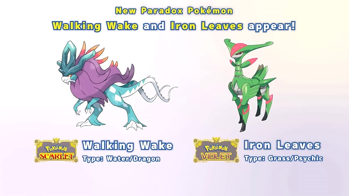 Pokemon Walking Wake and Iron Leaves