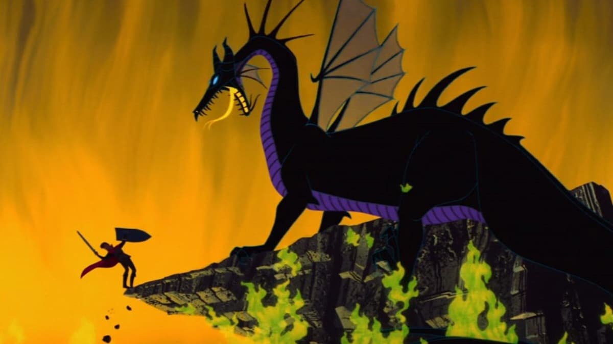 'Sleeping Beauty's' Maleficent attacks Prince Phillip as a dragon