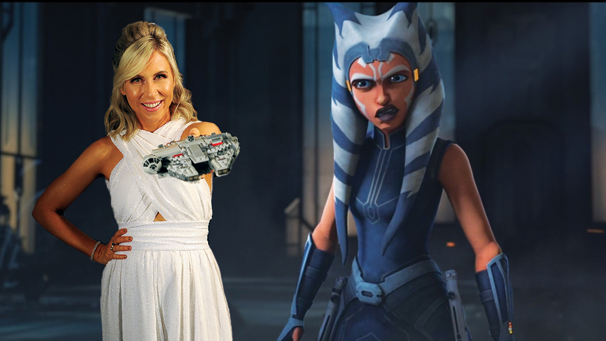 Ashley Eckstein alongside Ahsoka Tano