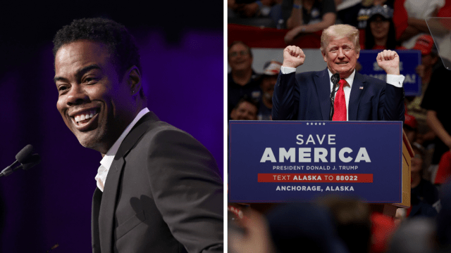Chris Rock and Donald Trump side by side