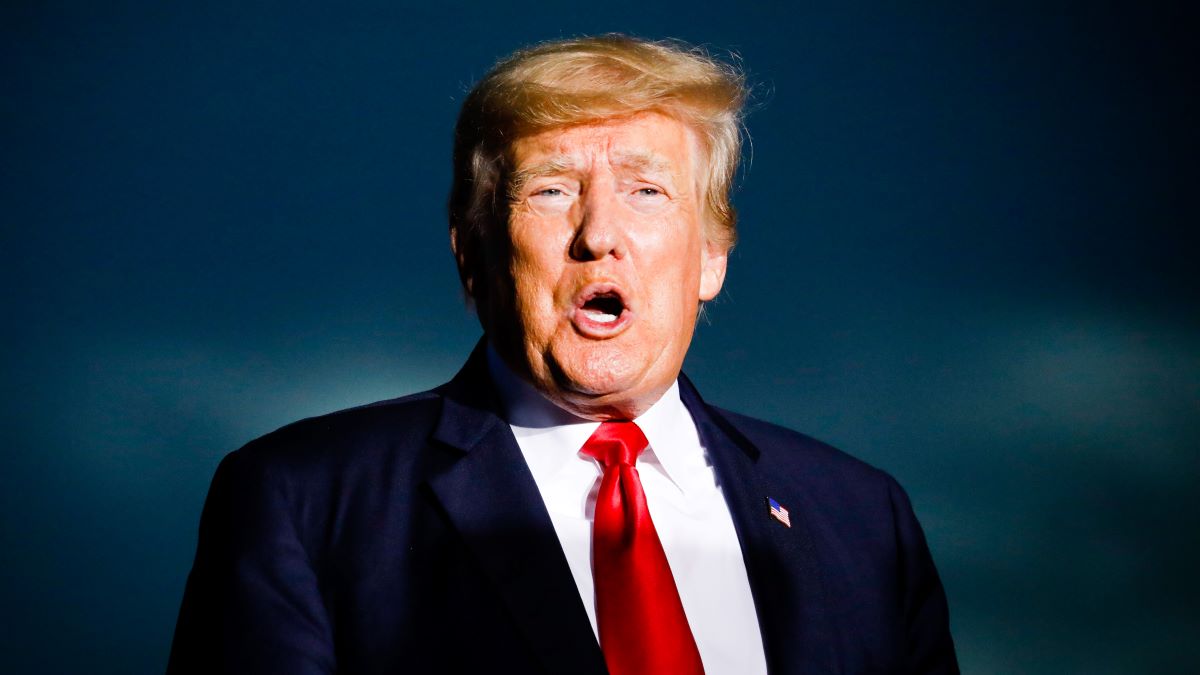 Former U.S. President Donald Trump arrives to hold a rally on July 3, 2021 in Sarasota, Florida. Co-sponsored by the Republican Party of Florida, the rally marks Trump's further support of the MAGA agenda and accomplishments of his administration. (Photo by Eva Marie Uzcategui/Getty Images)