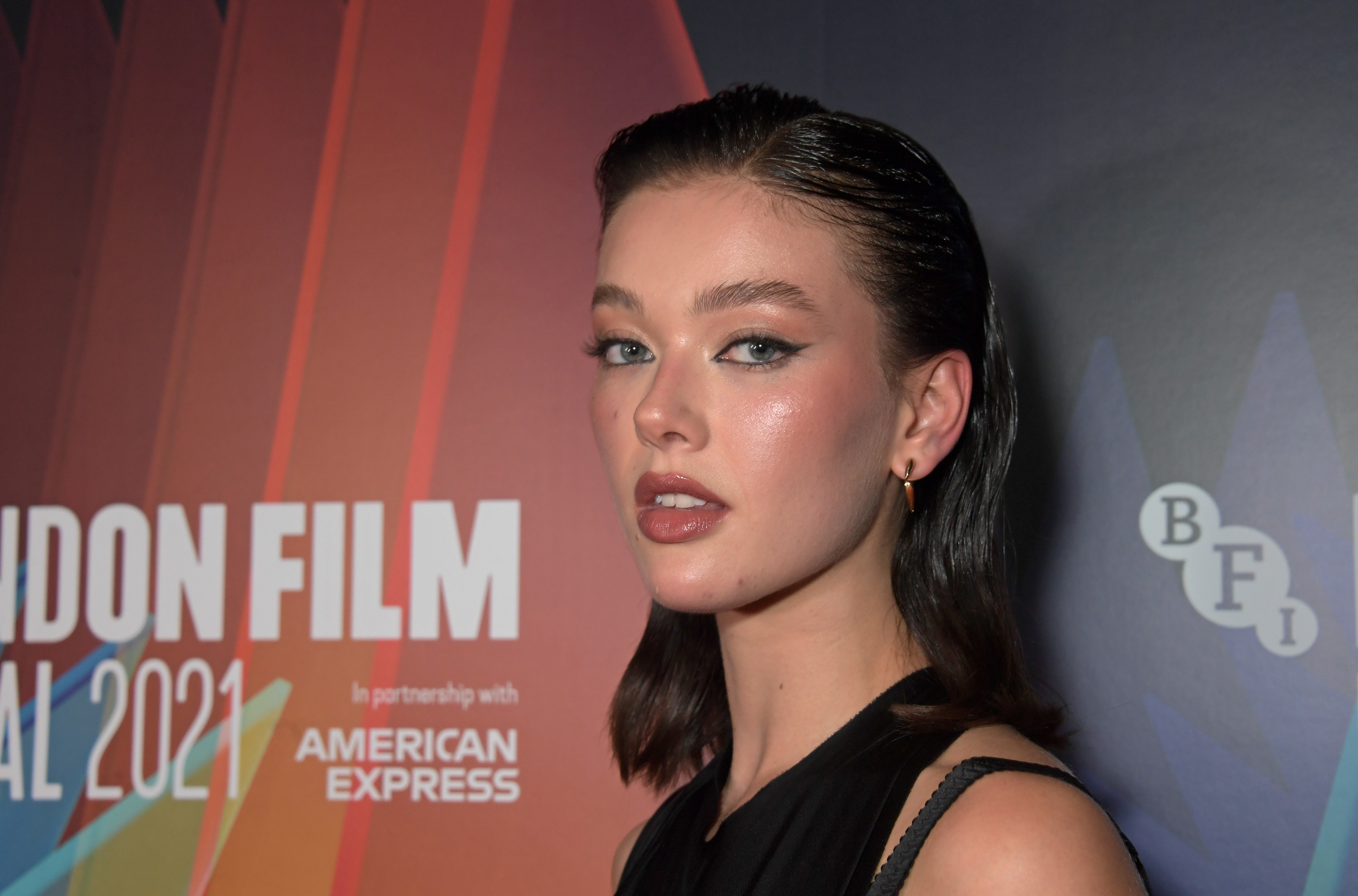 LONDON, ENGLAND - OCTOBER 15:   Jessica Alexander attends the UK Premiere of "A Banquet" during the 65th BFI London Film Festival at the Curzon Soho on October 15, 2021 in London, England.