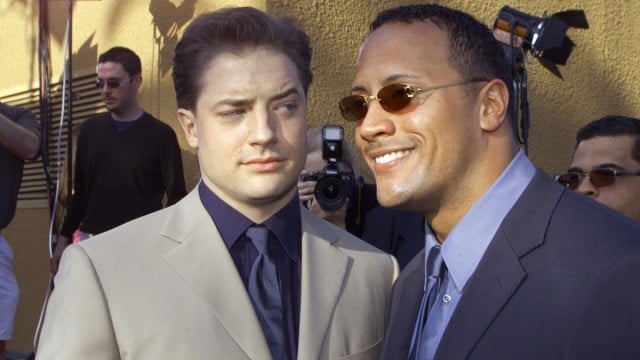 Brendan Fraser and The Rock at the premiere of 'The Mummy Returns' at the Universal Amphitheater, Los Angeles, Ca. 4/29/01.