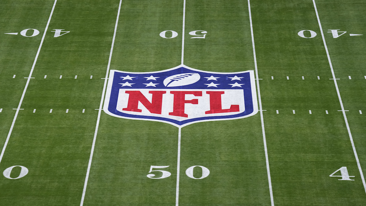 NFL logo on football field