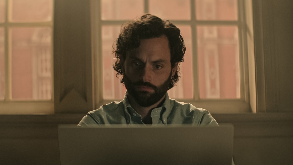 You. Penn Badgley as Joe Goldberg in episode 407 of You. 