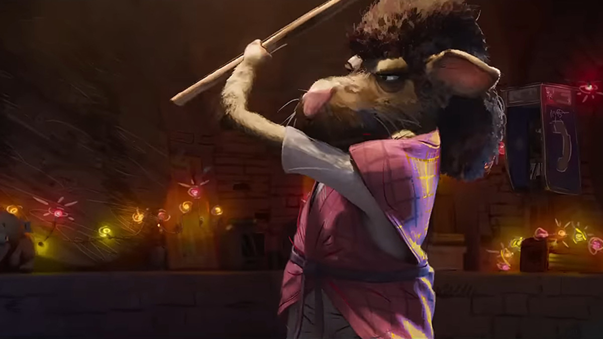 Splinter as he appears in Teenage Mutant Ninja Turtles: Mutant Mayhem