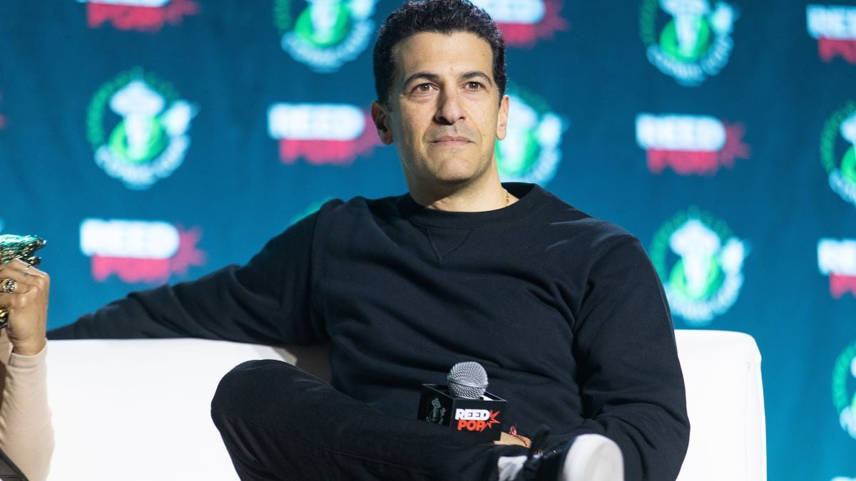 Actor Simon Kassianides speaks onstage during the Emerald City Comic Con 'This Is The Way: The Mandalorian Cast' panel at Seattle Convention Center on March 05, 2023 in Seattle, Washington. (Photo by Mat Hayward/Getty Images)